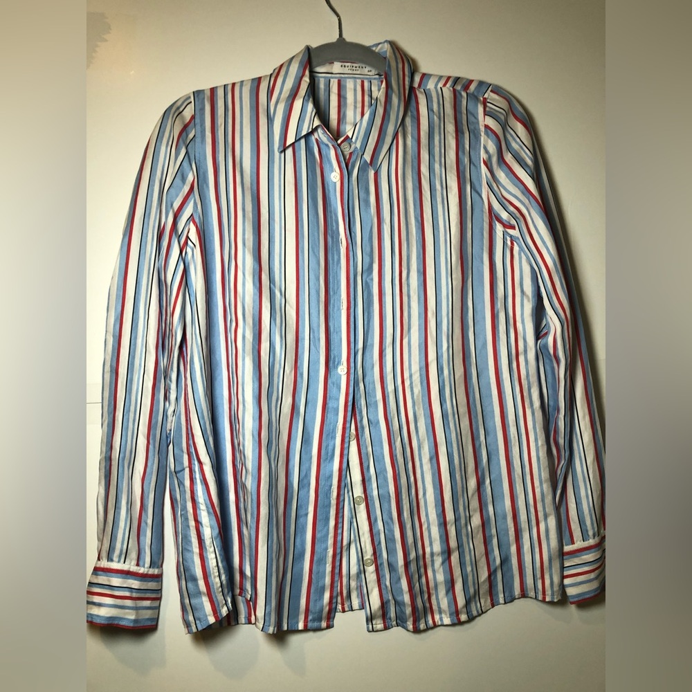 Equipment Striped Button-Up silk Shirt